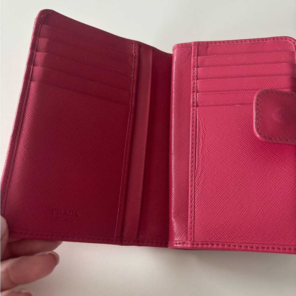 Prada Pink Saffiano Bifold Wallet - Picture 3 of 5